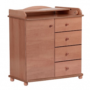 Комод с дверцей и откидным пеленальным столиком Кубаночка БИ 114, орех светлый (Кубаночка, БИ 114_орех светлый)